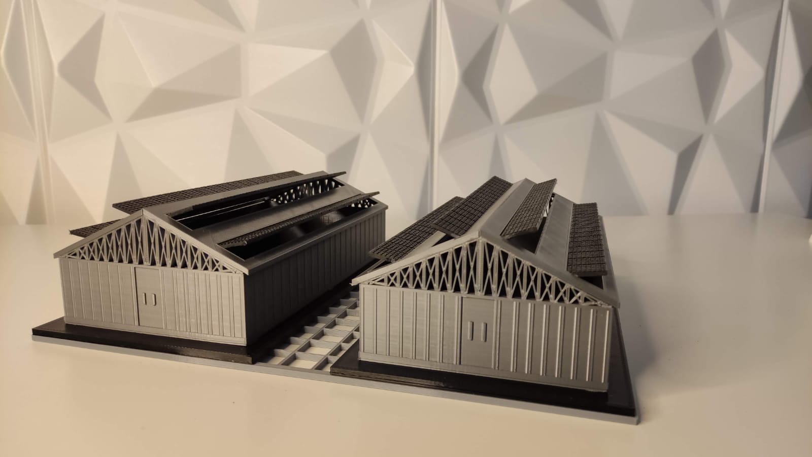 Maqueta naves industriales impresa en 3D